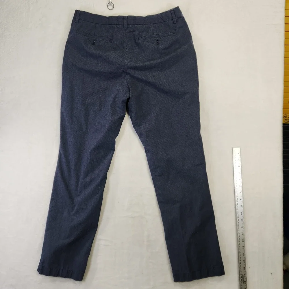Banana Republic Aiden Fit Mens‎ 36x32 Navy Blue White Micro Stripe Chino Pants